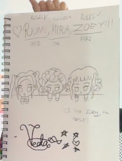 Cute drawing of Zoey, Rumi and Mira