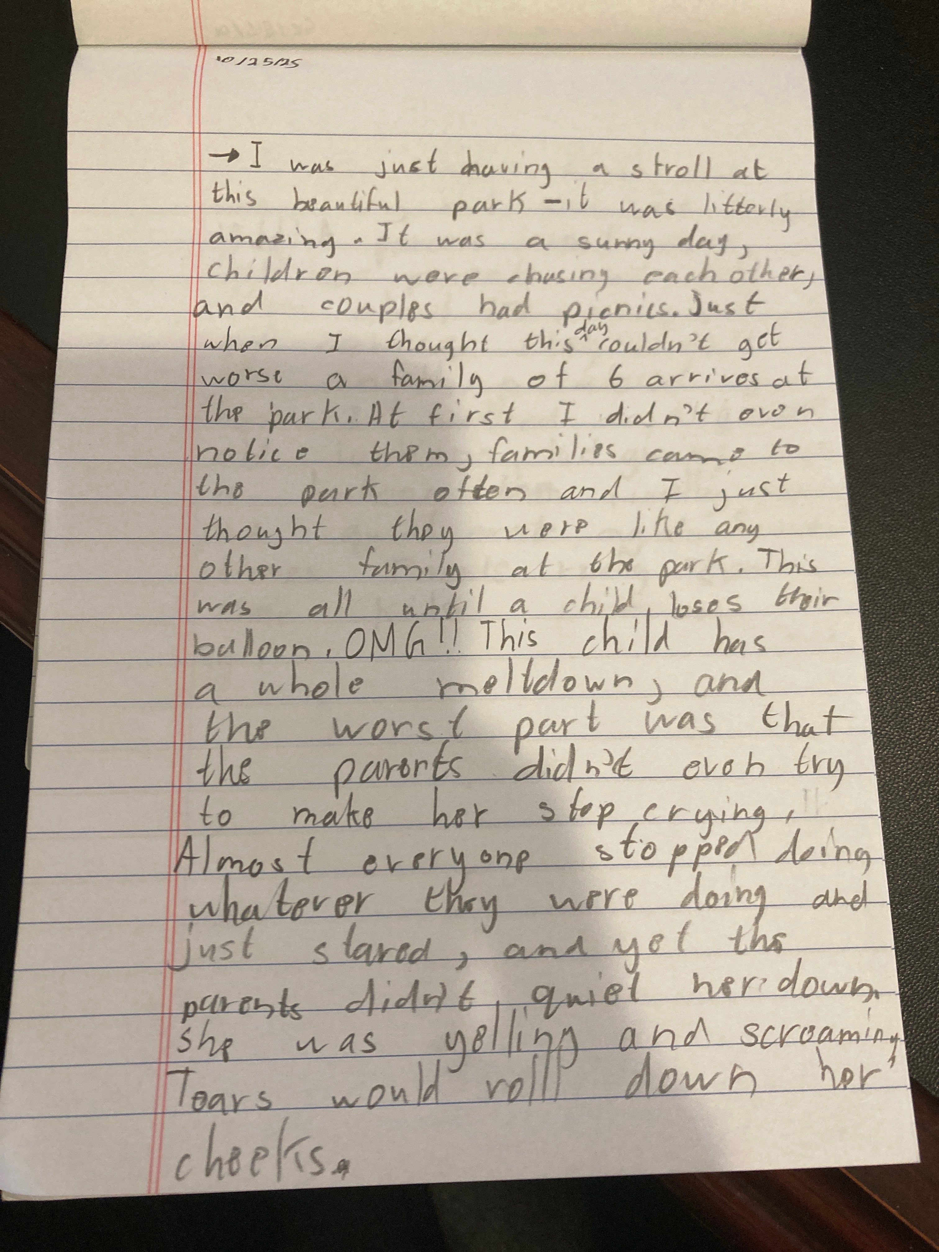 First page of classwork