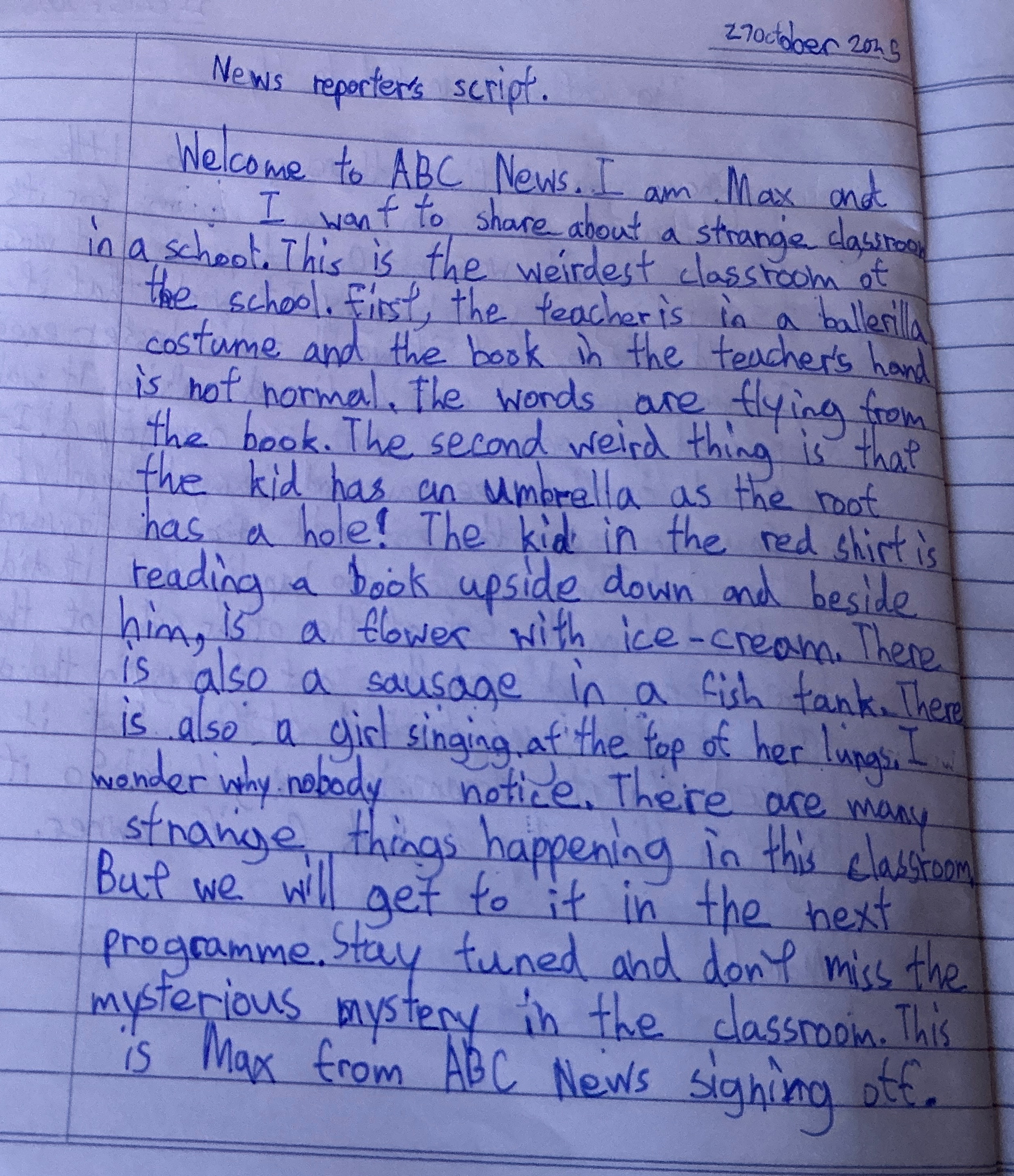 News reporter stript