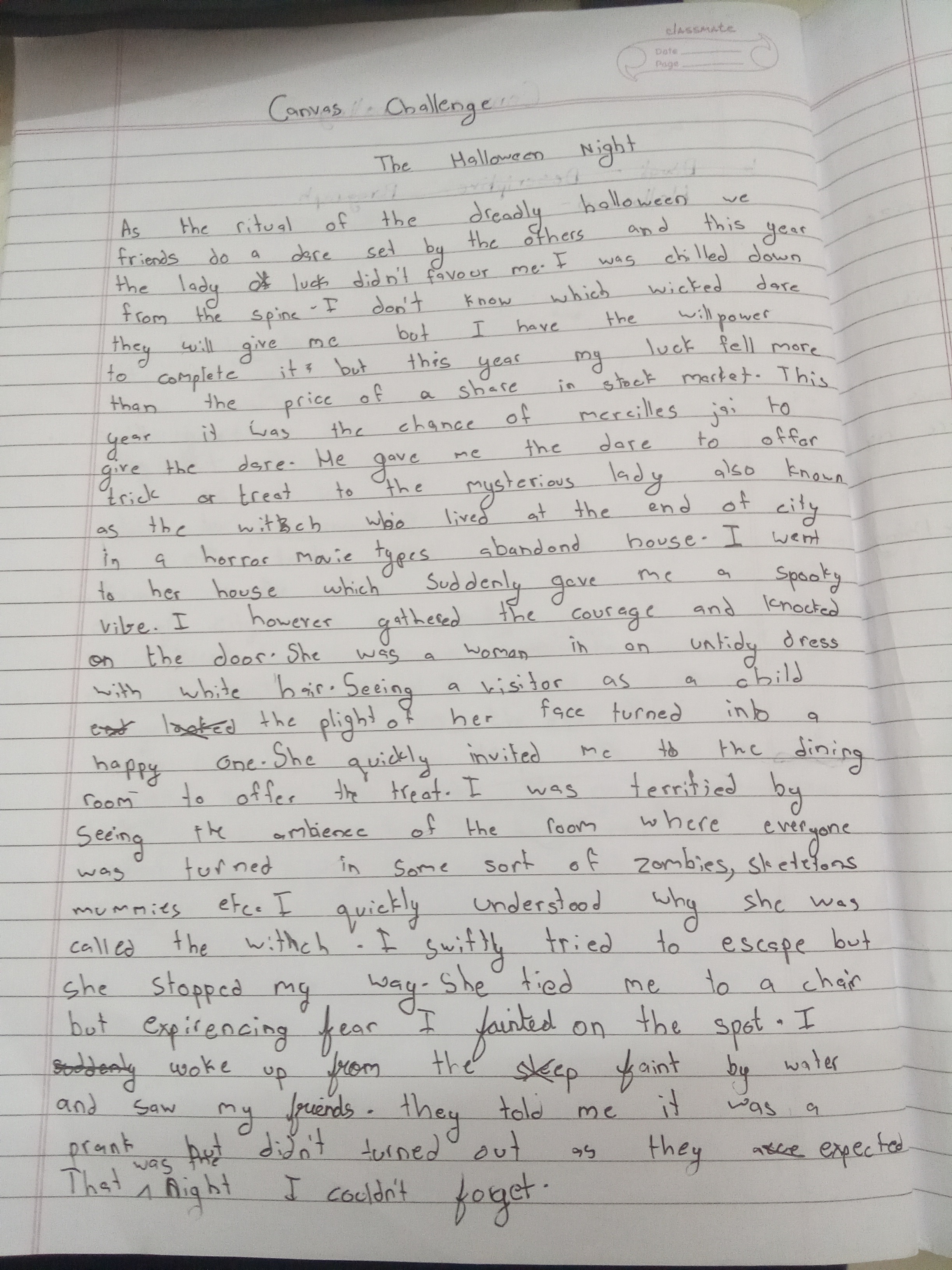 Halloween story writing 