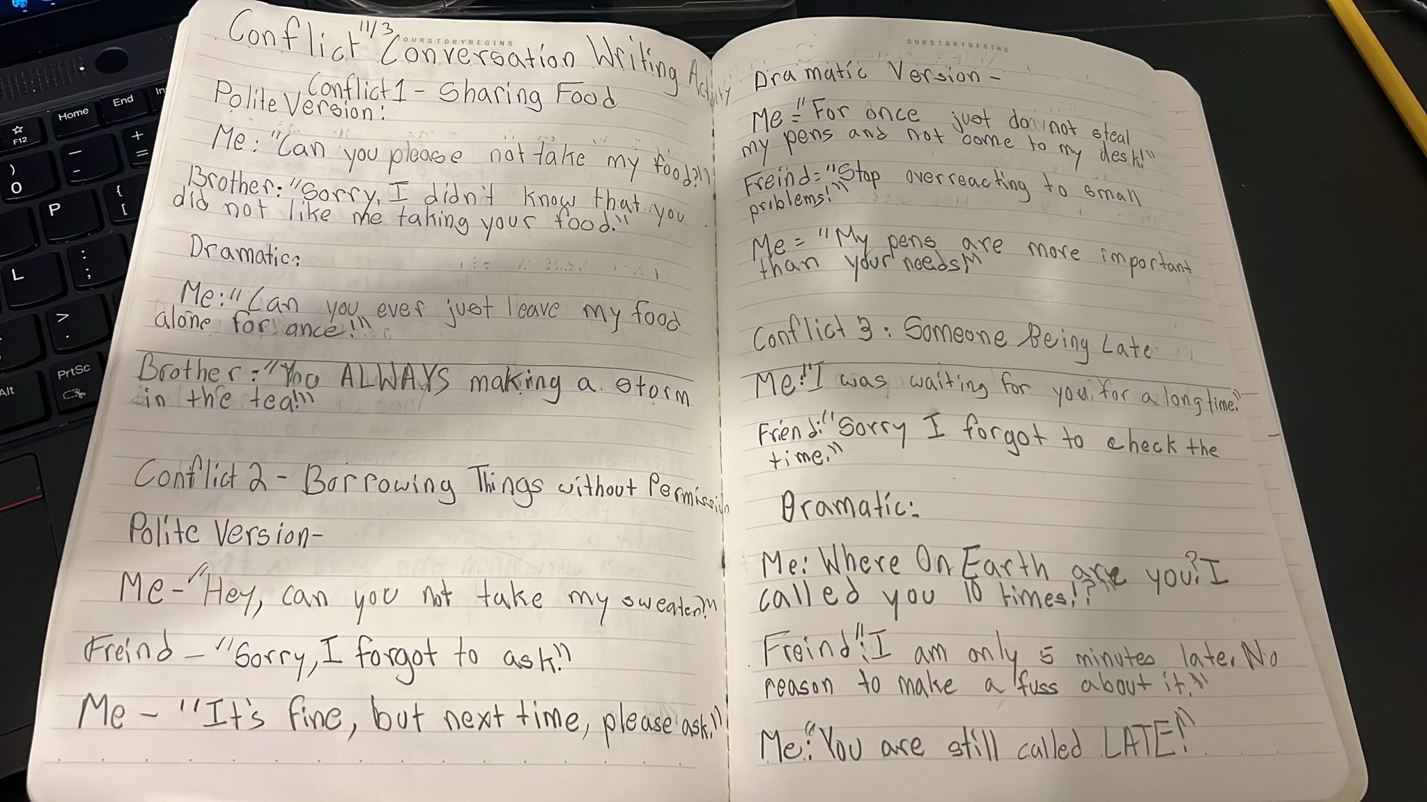 Conflict Conversation Writing