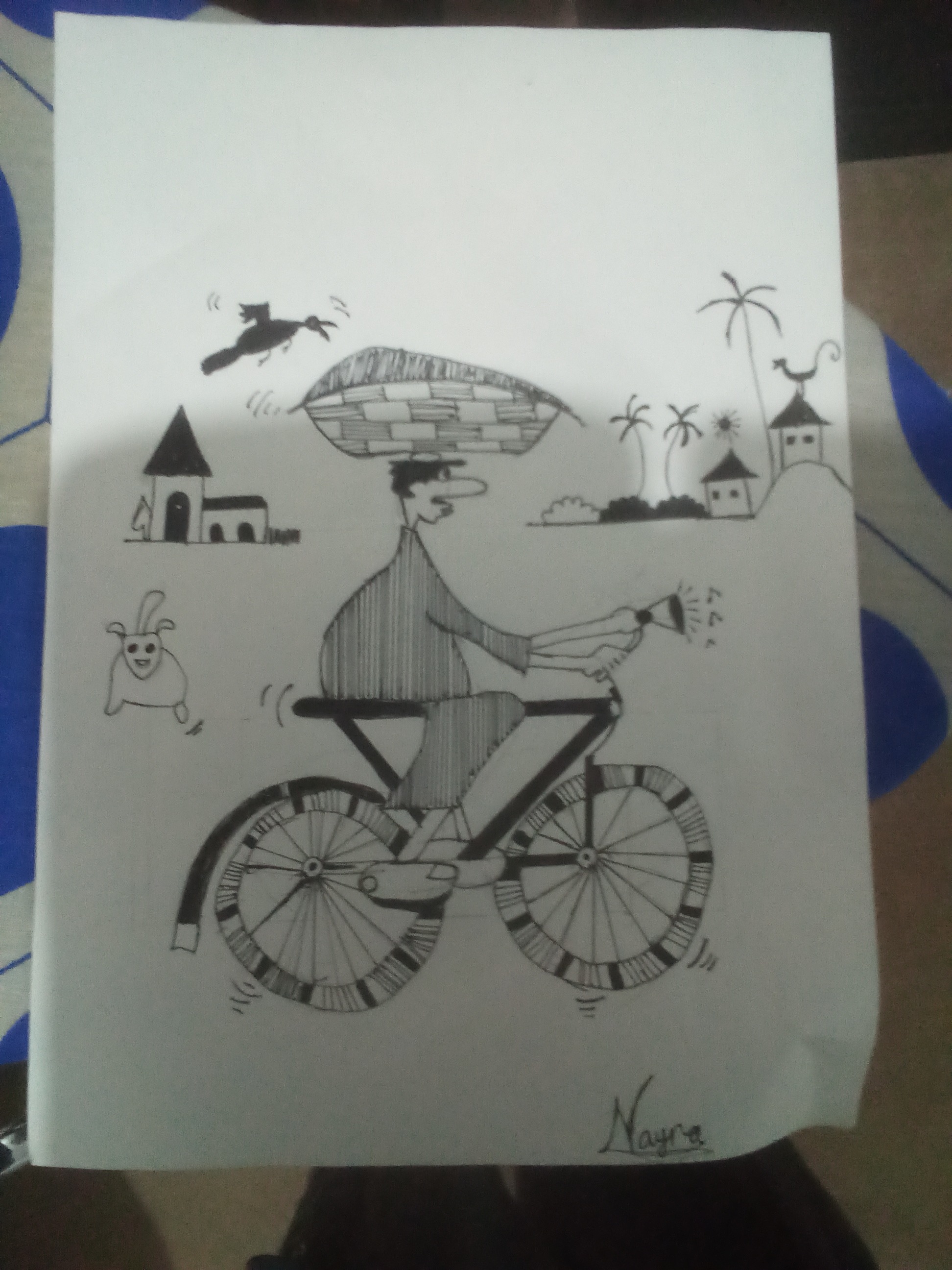 Cycle cartoon man