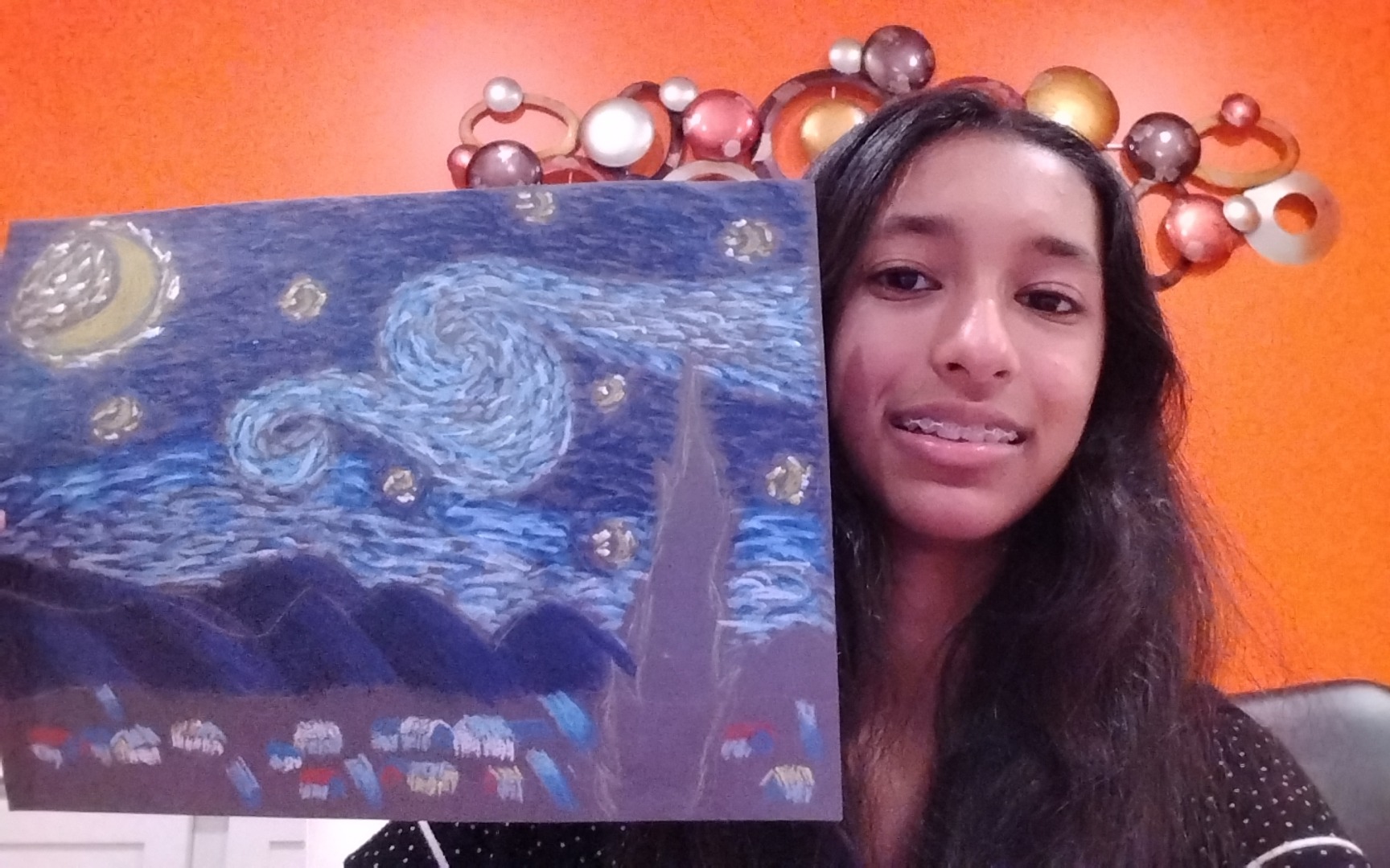 Starry night dupe with oil pastels