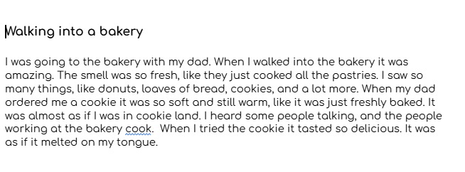 Walking into a Bakery