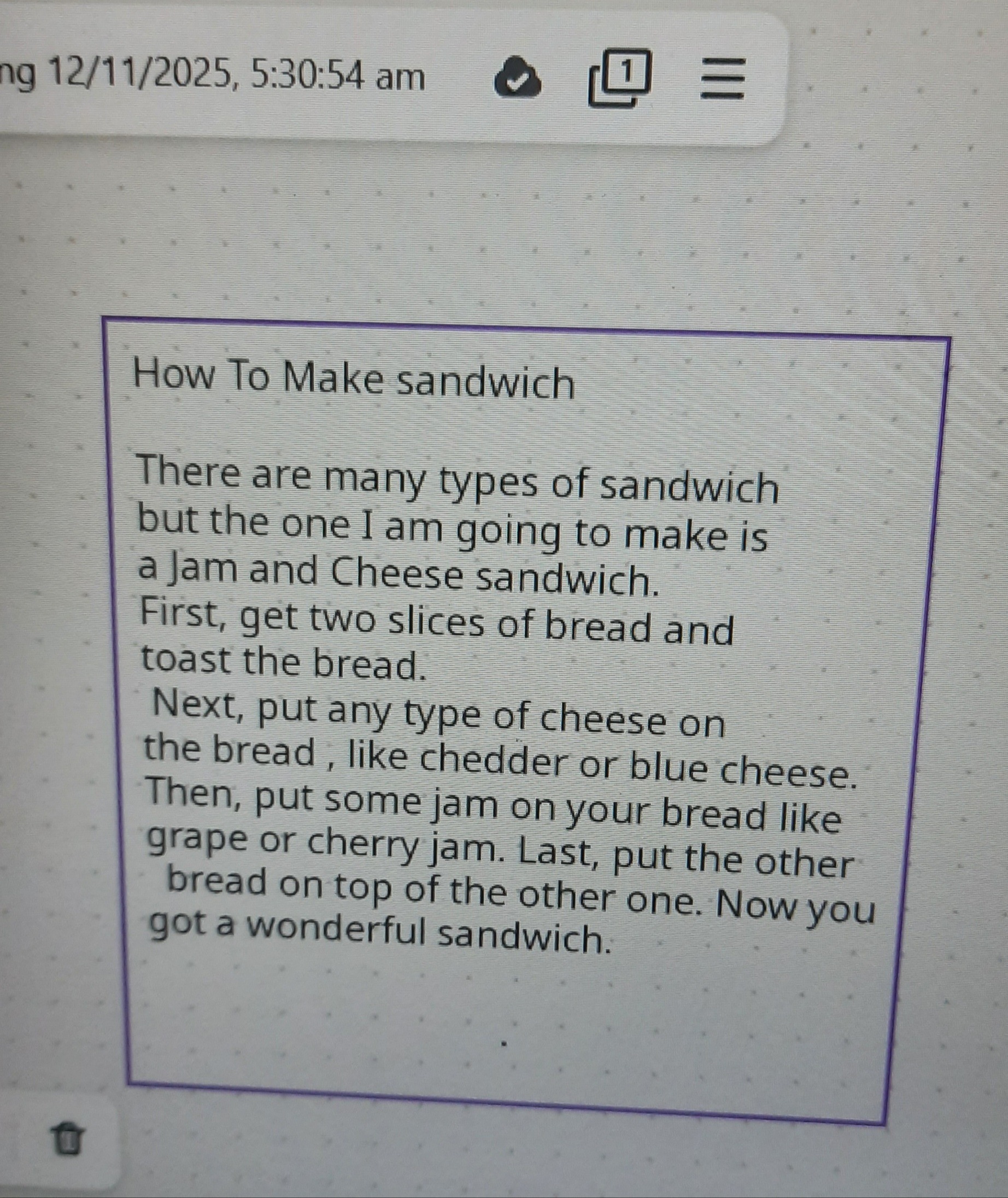 How to make a sandwich by Thivyan Ram