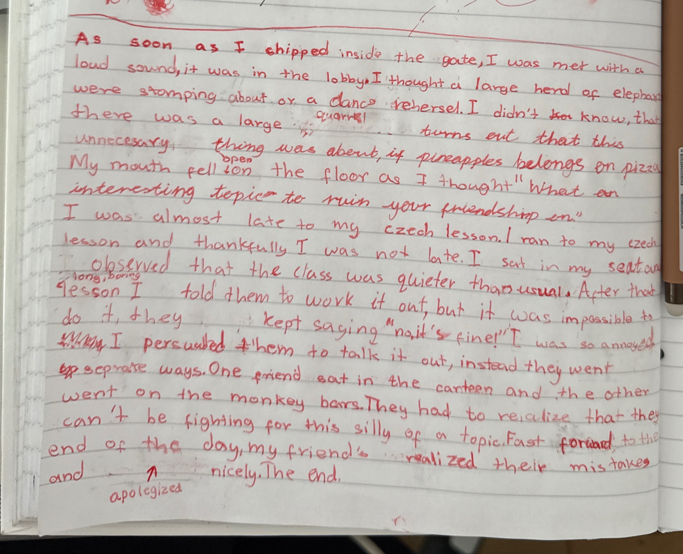 A quarrel between friends 