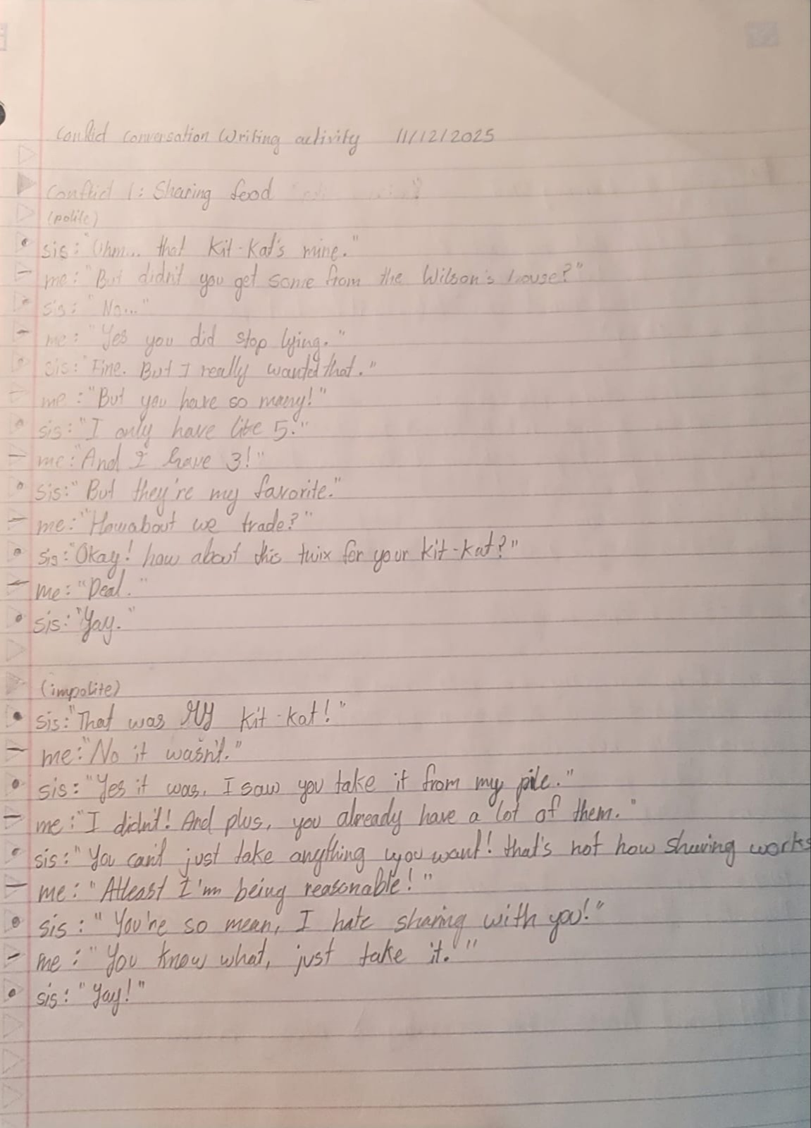 Conflict Conversation Activity pg 1