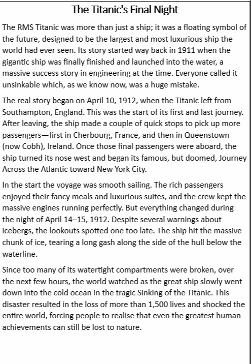 The Titanic's Final Night